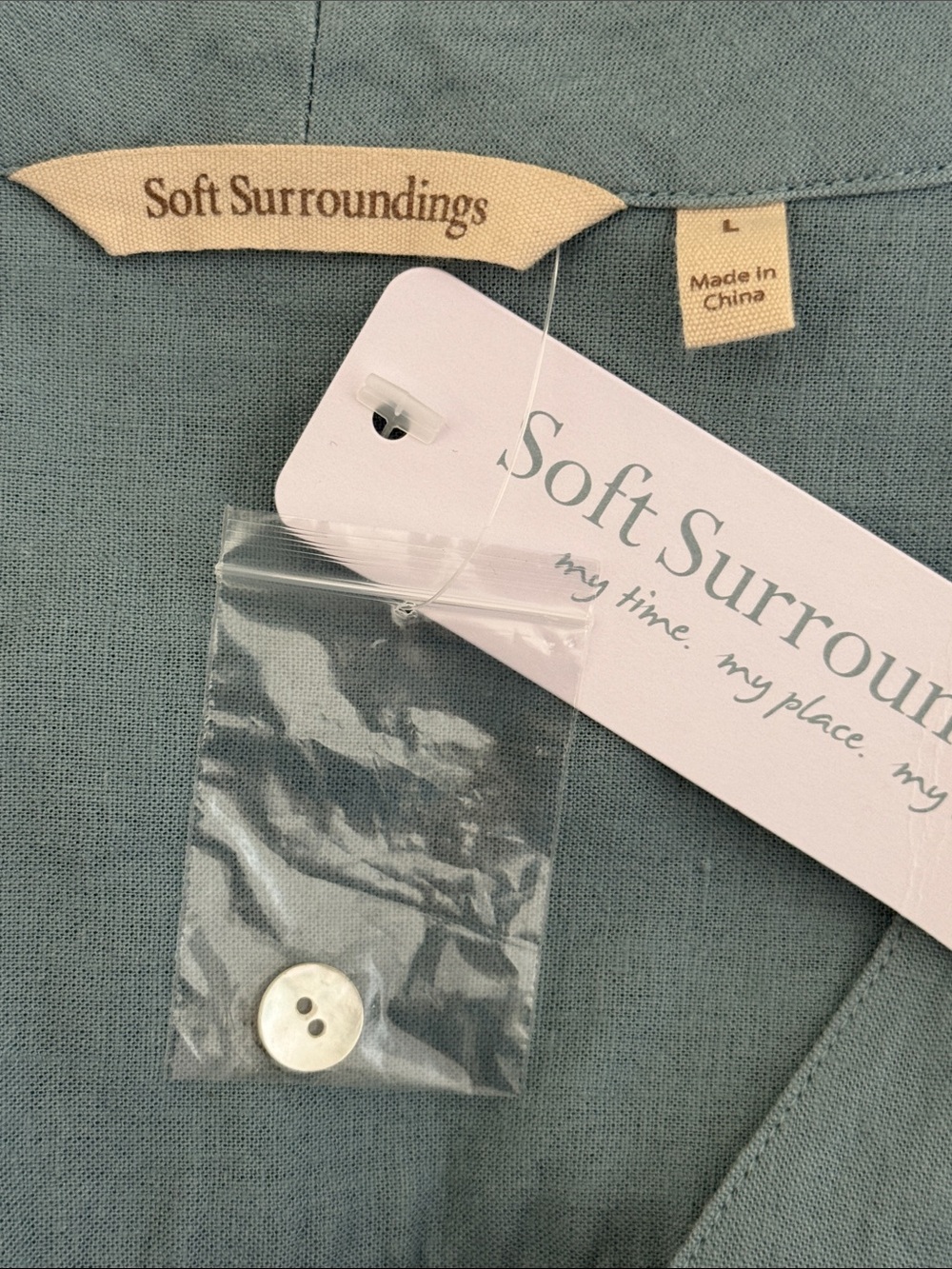 NWT Soft Surroundings Arona Blue Lillith Tunic Top Size Large - Picture 6 of 8